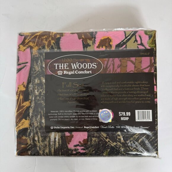 Regal Comfort The Woods Pink Camo Sheet Set Full Size Microfiber Bedding Sleep - Picture 9 of 9